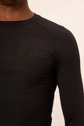 Hnc Sport Ateş Erkek Uzun Kol Tek Kol Dijital Baskılı Compression Fitness Gym Spor Body Tshirt Siyah