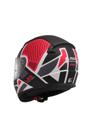 Ls2 Rapid 2 Grid Kapalı Kask Mat Beyaz - Kırmızı
