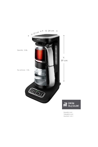 Karaca Çaysever Robotea Pro Connect 4 In 1 Konuşan Otomatik Cam Çay ve Filtre Kahve Demleme Makinesi