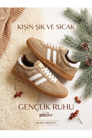 Cool Kids Genç Unisex Kışlık Su Geçirmez Kaydırmaz Hafif Kauçuk Taban Rahat Deri Spor Ayakkabı Kahve
