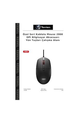 Özel Seri Kablolu Mouse 2000 Dpı Bilgisayar Aksesuarı Yön Tuşları Çalışma Alanı M8