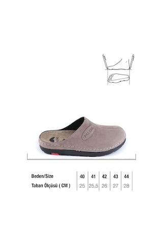 Paleng Kışlık Hakiki Deri Erkek Terlik (554949435) Vizon