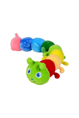 Peluş Tırtıl Yastık Oyuncak Renkli Büyük Boy 90 CM
