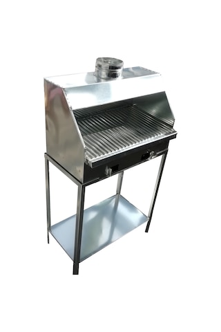 Davlumbazlı Sehpalı Kömürlü Mangal 60 x 33 CM