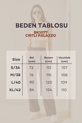 Balenbi Kadın Likralı Cırt Kapama Palazzo Pantolon 1077 Kahverengi