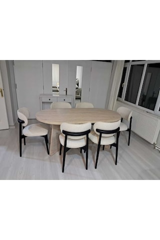 Bohem Oval Salon Yemek Masası Gerçek Satıcı 'doğukanhome'dir Dikkat Ediniz Beyaz