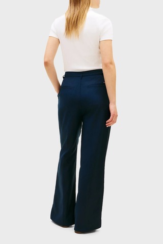 Tommy Hilfiger Keten Karışımlı Wide Leg Fit Yüksek Bel Pantolon Bayan Pantolon Ww0ww48884 C1g Lacivert