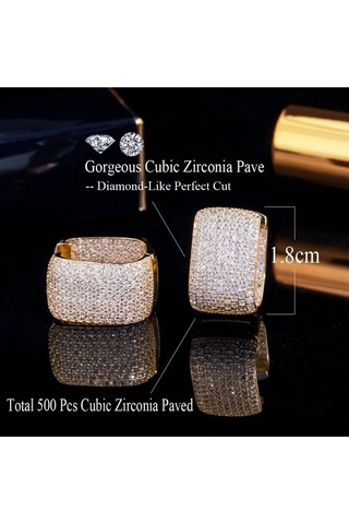 Novahub Altın Wwj Küpik Küpe Seti, 500 Adet Kübik Zirkonya, Kadın Altın Gümüş Küpe Altın