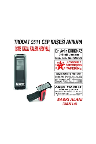 Trodat 9511 Cep - Firma - Ofis - Şirket - Doktor - Avukat Kaşesi N11.24812