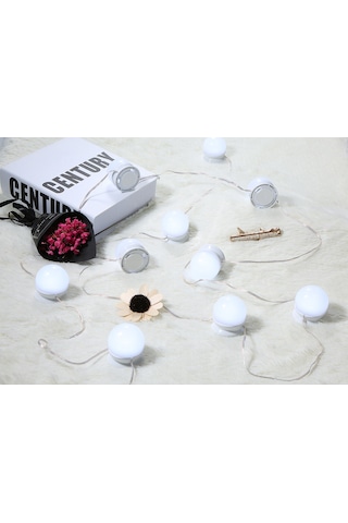 Singree 10'lu Dimmable Led Aydınlatma Seti - Makyaj Aynası Işıklı Zincir, 3 Renk Seçeneği, Kolay Kurulum, Göz Koruyucu Pc Kapak