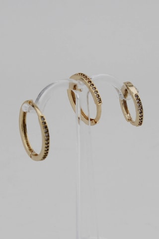 Niki Aksesuar Zirkon Üçlü Gold Mini Halka Küpe Seti Gold