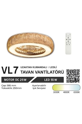 Orbus Vl7 Uzaktan Kumandalı Tavan Vantilatörü