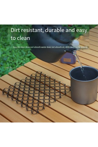 Xiaaokeji Açık Hava Kamp Yalıtım Pedi, Haşlanmaya Karşı Masa Pedi, Tencere Pedi Siyah