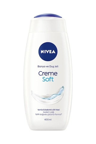 Nivea Creme Soft Kremsi Dokunuş Badem Yağı Nemlendirici Banyo ve Duş Jeli 2 x 400 ML
