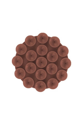 Forzacase Çift Taraflı Silikon Vakumlu Eller Serbest Cep Telefon Tutacağı Yuvarlak - Fc1108 Kahverengi