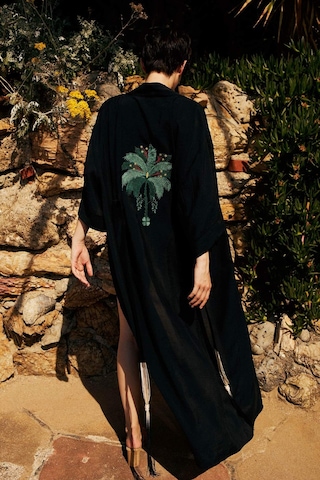 Defacto Jaquette X Defacto Palmiyeli Kimono H1249ax26hsbk27 Siyah-bk27
