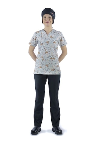 Zarf Yaka Desenli Üst - 3705 Doctor Ayıcık