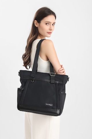 Smart Bags Siyah Twill Dimi Kumaş Büyük Boy Uzun Askılı Günlük Kadın Omuz Çantası