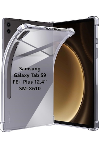 Samsung Galaxy Tab S9 Fe+ Plus 12.4 Inç Tablet Uyumlu Silikon Kılıf Şeffaf Köşe Korumalı Sm-x610 Kılıf