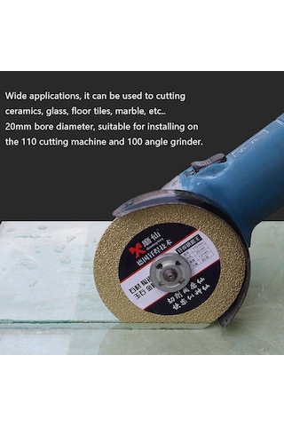 Xindoker Diamant Kesim Diski 110mm - Seramik, Cam, Mermer İçin 60 Tane, 20mm Çap, 18mm Zımpara Genişliği, Isı Presli Süreç