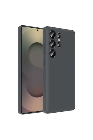 Galaxy Uyumlu S25 Ultra Kılıf Kamera Korumalı Kartlık Hazneli Mkst Vitra Kapak - Gri Gri Gri