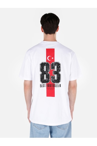 Colin's Colins Türk Bayrağı Baskılı Normal Kesim Bisiklet Yaka Beyaz Erkek Kısa Kol Tişört Cl1072974 Q1.v1 Wht Beyaz
