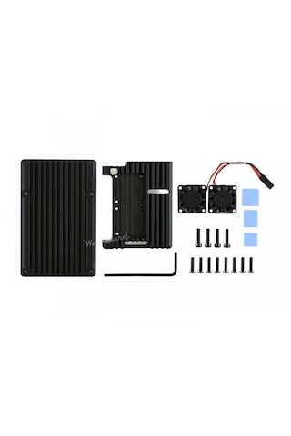 Raspberry Pi 4 İçin Alüminyum Kasa Ve Dual Soğutma Fanı - 16932