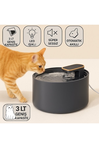 Coofbe Sessiz Akıllı 3litre Kedi Köpek İçin Otomatik Su Pınarı Kedi Su Kabı Kedi Köpek Su Pınarı