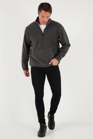 Buratti Regular Fit Yarım Fermuarlı Dik Yaka Yumuşak Dokulu Erkek Sweat 59060661 Antrasit