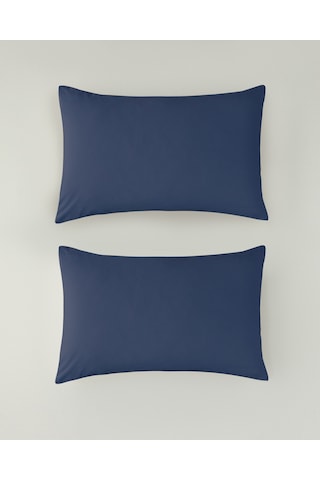 English Home Pure Pamuklu 2'li Yastık Kılıfı 50x70 Cm Gece Mavisi Gece Mavisi
