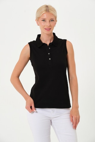 Kadın Regular Fit Kolsuz Polo SIYAH