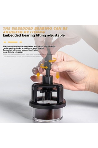 Youmex 51mm Manyetik Kahve Toz Döndürücü - Topakları Açan, Eşit Dağıtan İtalyan Stil Fincan Hazırlama Aleti Siyah