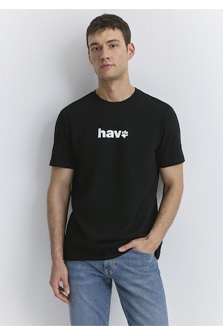 Mavi - Hav Baskılı Siyah Tişört 0612759-900 Siyah