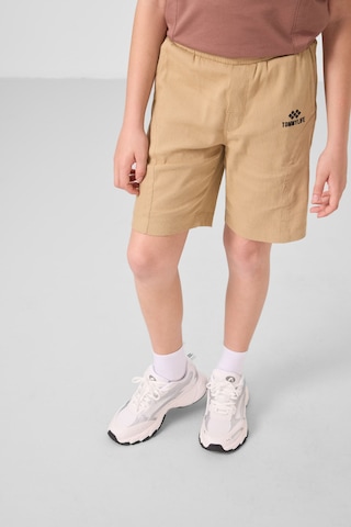 Tarçın-koyu Bej Pamuklu Oversize Fit Dokuma Hafif Esnek Chino Erkek Çocuk Şort Takım - 11276 Tarçın