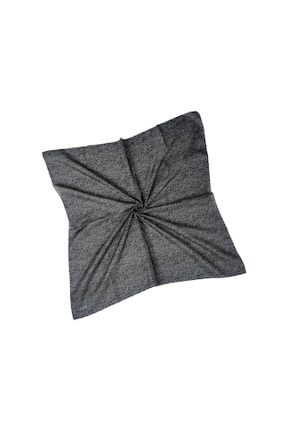 Mim Eşarp Ebruli Prime Pamuk Comfort Desenli Eşarp 90x90 Cm - Yaprak Desenli Siyah