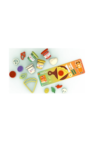 Doğal Oyun Hamuru Sevimli Patiler - Pizza Set Çok  Renkli