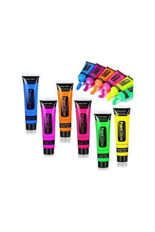 Karanlıkta Parlayan Neonlu Glow Parti Yüz Boyası 6 Renk - 6 Adet