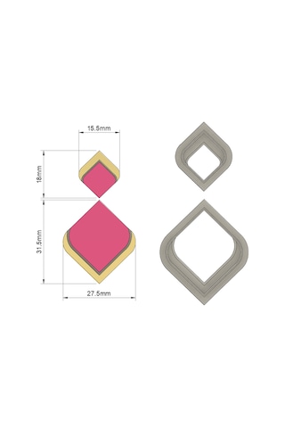 Polimer Kil Küpe Kalıbı Model 0003