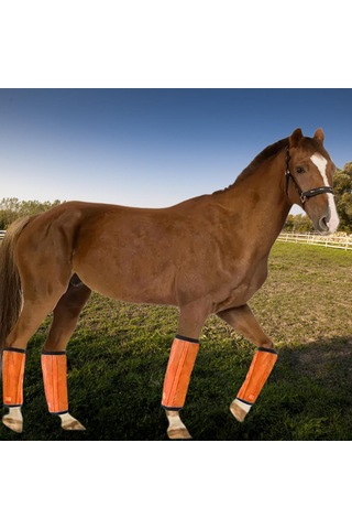 Homyl 4 Adet At Sineği Botları Binicilik Ekipmanları Turuncu Turuncu