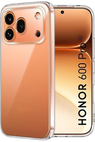 Honor 600 Pro Kılıf Darbe Emici Korumalı Pürüzsüz Esnek Şeffaf Silikon 0,2mm Şeffaf