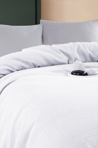 Renkli Gofret Desen Tek Kişilik Yatak Örtüsü Otel Pike 160x230 Cm Beyaz