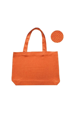 Hasır Dokulu Körüklü Kadın Kol Ve Omuz Çantası Turuncu-1414