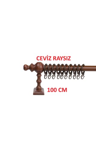 Ceviz Raysız Ahşap Rustik Perde Askısı Rustik Borusu