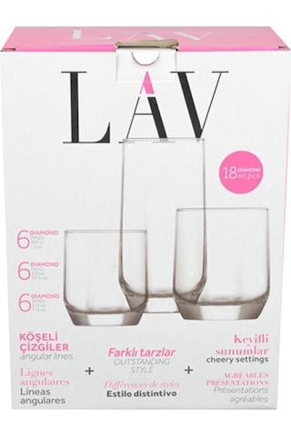 Lav Diamond Bardak Takımı 18 Parça Fma05058
