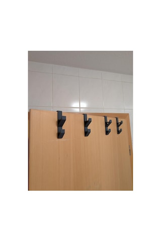 Mf3d Studıo / Banyo Kapı Arkası Bornoz Askısı 3 Adet Siyah