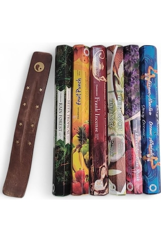 Rain Forest, Fruit Punch, Frank Incence, Vanilla Coconut, Lavander&rose&musk, Ocean 6x20 Tütsü-hediyeli