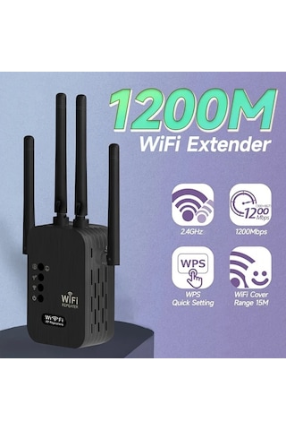 Xuweiwei Siyah Ev Kullanimi Hizli Wifi Genisletici 2.4ghz 5.8ghz Cift Frekans 9000m2 Kapsama Ethernet Portlu
