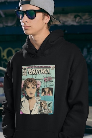 Sevbano Şarkıcı Britney Spears Dergi Kapağı Temalı Unisex Oversize Hoodie Siyah