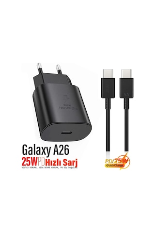 Samsung Galaxy A26 Uyumlu Şarj Aleti Ve Kablosu 25w Hızlı Şarj Type-c