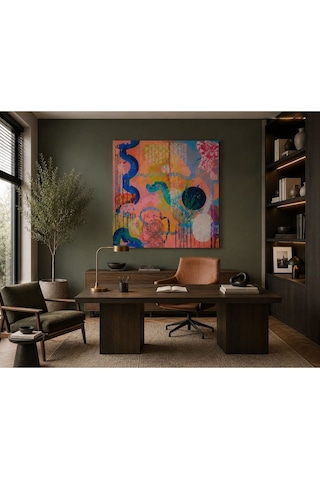 Modern Soyut Renk Patlaması Kanvas Tablo Çağdaş Abstract Art Duvar Dekoru Çerçevesiz Premium Baskı Salon, Ofis, Çalışma Odası Ve Yatak Odası Dekorasyonu